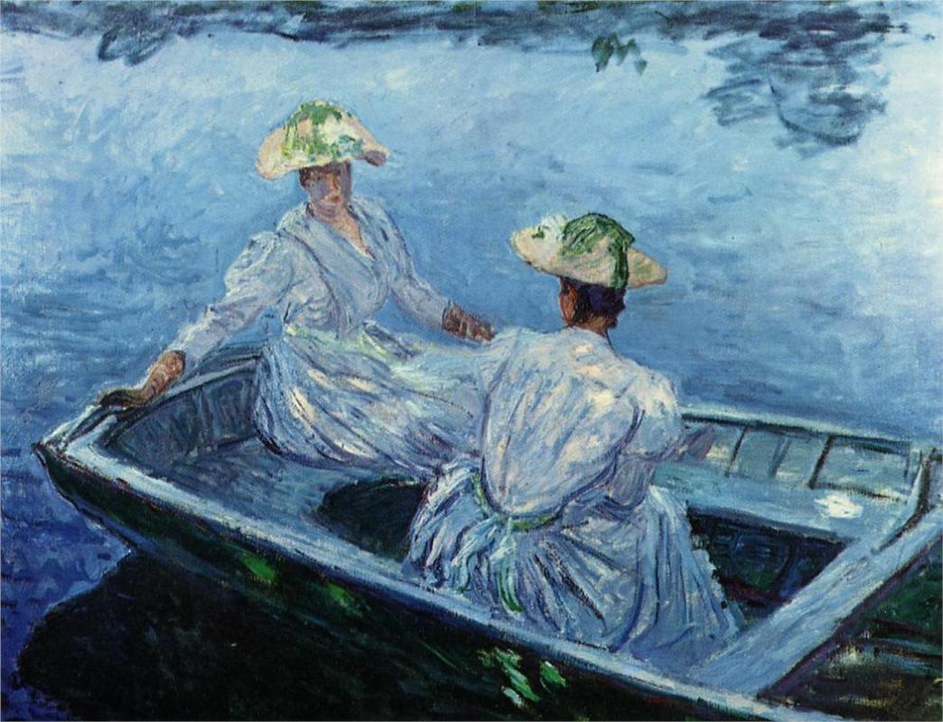 The Blue Row Boat - Claude Monet Paintings